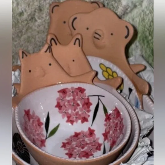 Anthropologie Ariya Ceramic Bear Measuring Cups NWT discontinued